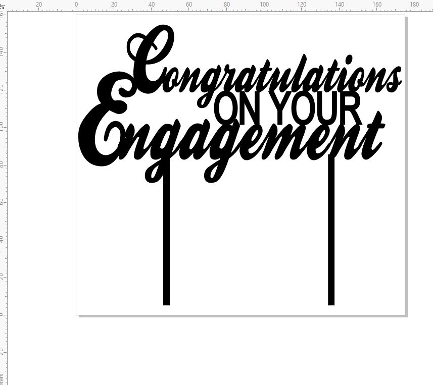 Acrylic cake topper  congratulations on your engagement 175 x 60
